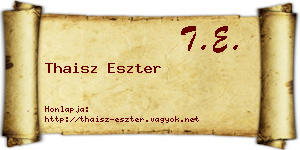 Thaisz Eszter névjegykártya
